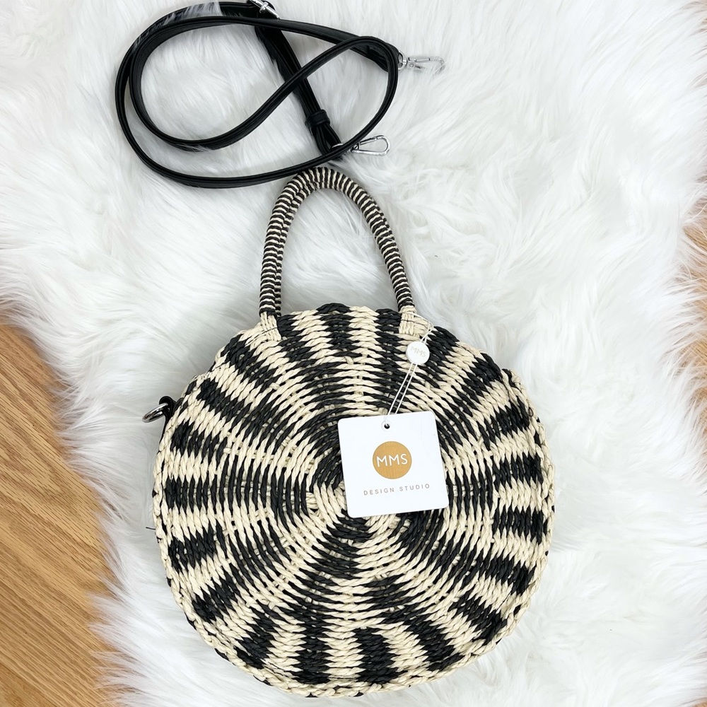 🍒MMS Design Studio White&black Straw Purse